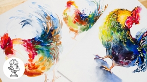 Акварельный календарь «Новогодний птиц»