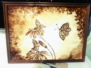 Мастер-класс по живописи кофе "Бабочки"