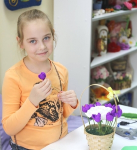 Детский мастер класс "Корзинка весенних цветов"