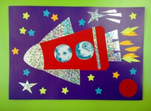 Выставка детского рисунка "День космонавтики и авиации"